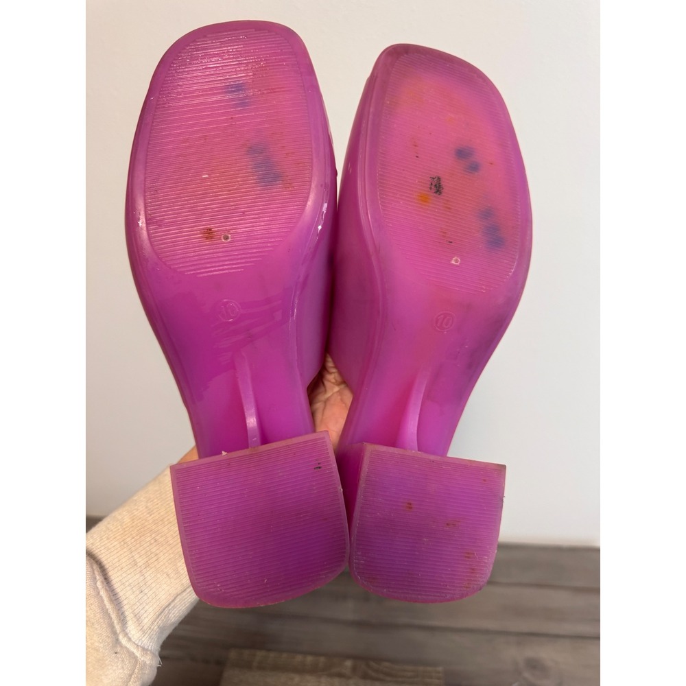 Jeffrey Campbell Petra Pink Jelly Mules Square Toe Slide Sandals Size 10 - Picture 6 of 8